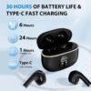 Tws trådløse in-ear hodetelefoner enc, bluetooth 5. 3, lcd-display og touchkontroller svart