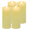 LED-ljus 4-pack 12,5x5 cm med fladdrande varmt vitt sken, batteridrivna