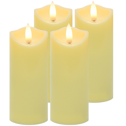 Led-ljus 4-pack 12,5x5 cm med fladdrande varmt vitt sken, batteridrivna