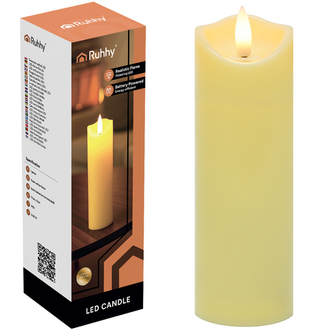 Led-ljus 17 cm – batteridrivet led blockljus / led gravljus med flimrande låga