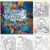 I run on og coffee curse words – malebok med blomstermønstre og banning, 24 sider, 20x20 cm