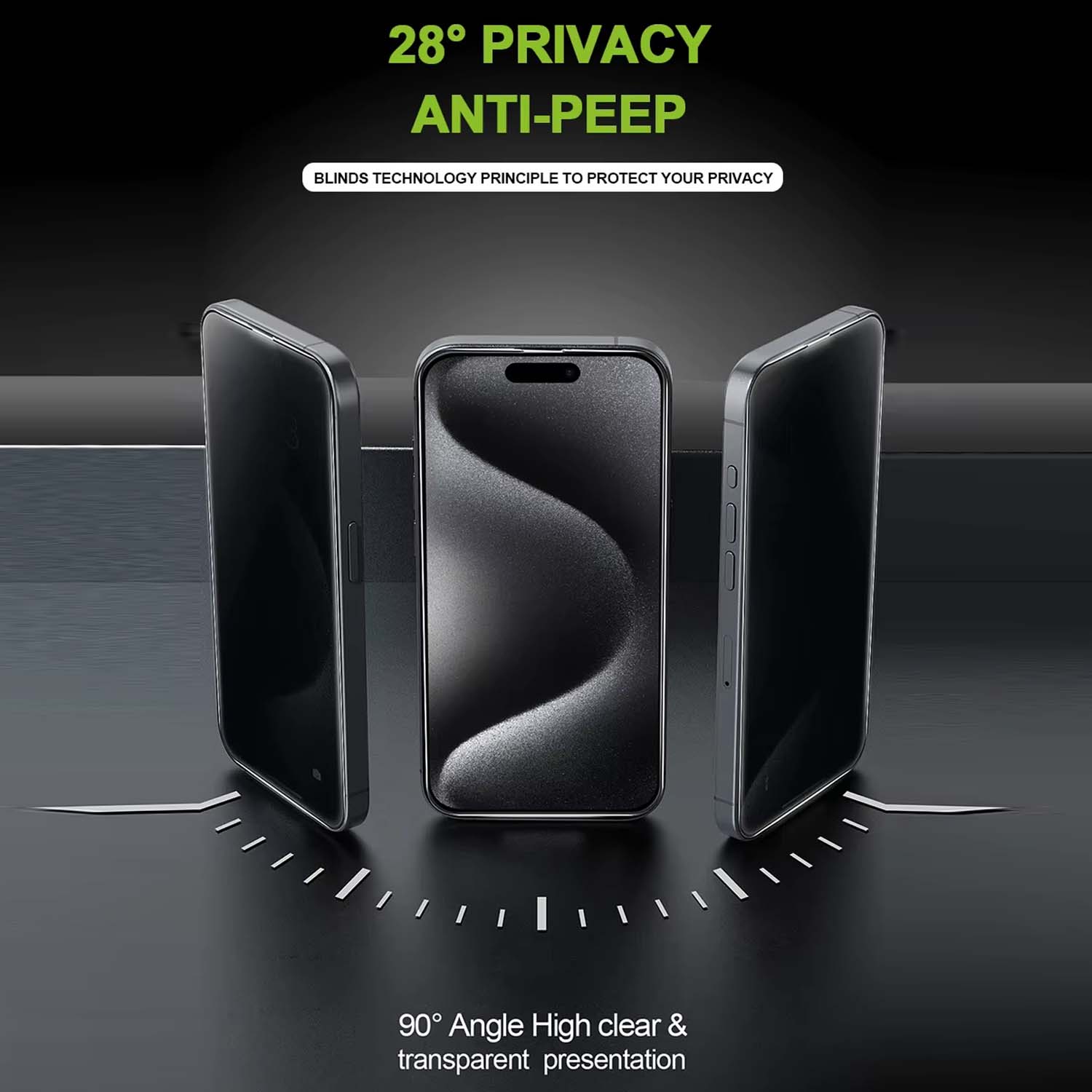 Privacy skärmskydd för iphone 14 plus – 9h härdat glas med enkel, bubblfri montering - reptåligt och oleofobiskt - bild 2