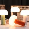 Retro bordslampa svamp | trådlös uppladdningsbar led lampa vit