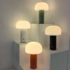 Retro bordslampa svamp | trådlös uppladdningsbar led lampa vit