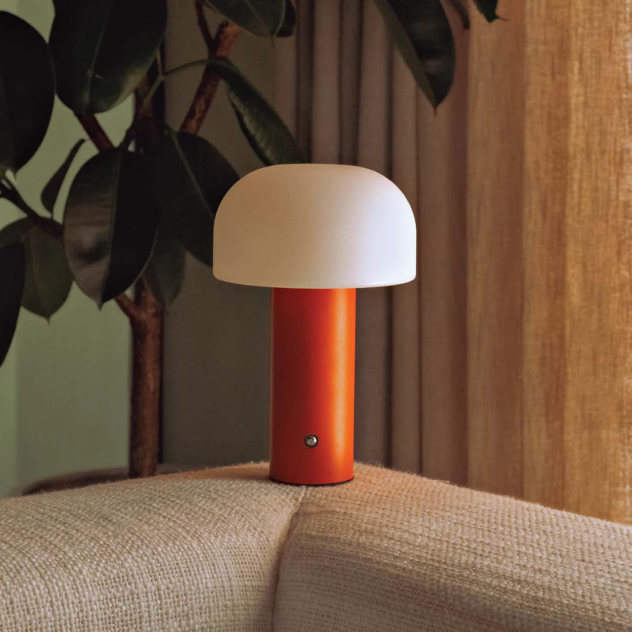 Retro bordslampa svamp | trådlös uppladdningsbar led lampa orange - bilde 3