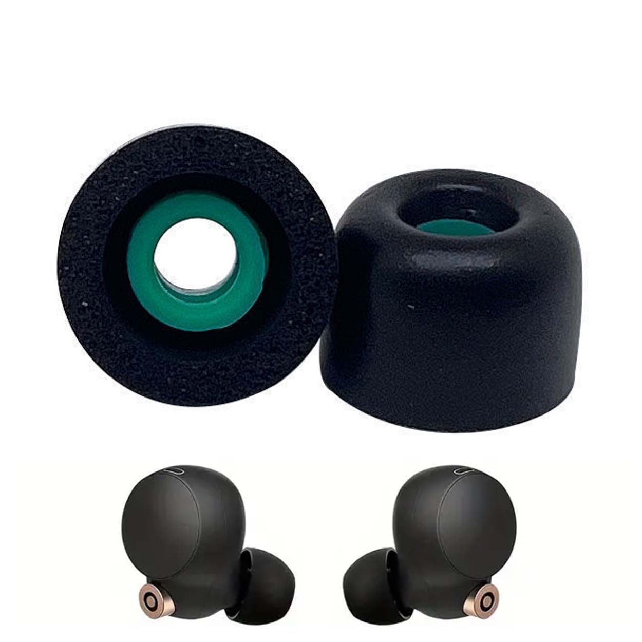 Silikontoppar m memory foam för sony wf-1000xm4 (par) svart