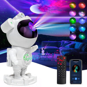 Astronaut galaxy-stjerneprojektor nattlampe med Bluetooth-høyttaler