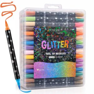 48 stk. dobbeltsidige glitter-fargepenner 96 farger akryl malepenner