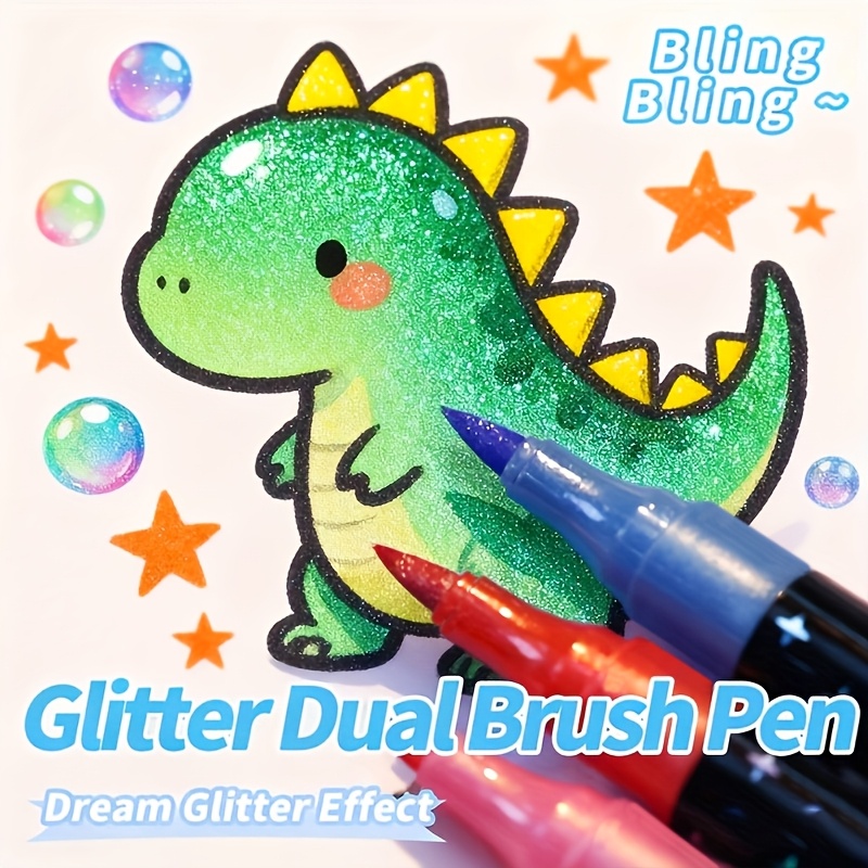 24st dual tip glitter målarpennor 48 färger akryl - bild 8