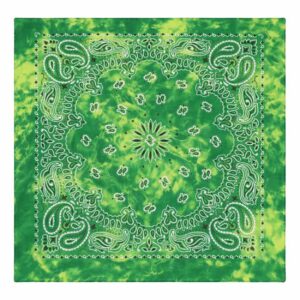 Bandana i Batikfärgad 100% Bomull – Paisleymönster 53x53 cm, Grön