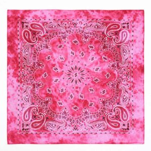 Bandana i Batikfärgad 100% Bomull – Paisleymönster 53x53 cm, Rosa