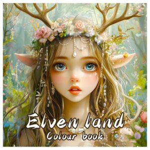 Malebok 24 sider 20x20 cm – Elven Land, magiske alvemotiver