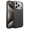 Tynt TPU-deksel med skinnfinish til iPhone 17 Pro – svart