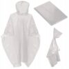 Regnponcho Large med Huva – Vattentät Regnkappa i Fickformat Unisex Genomskinlig