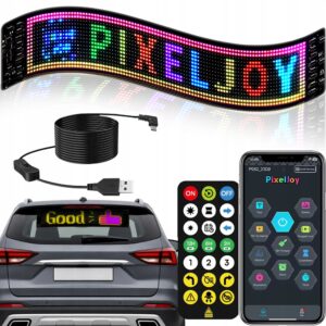 LED-panel 60x12 cm – programmerbar skjerm for bil og butikkvindu med app og fjernkontroll