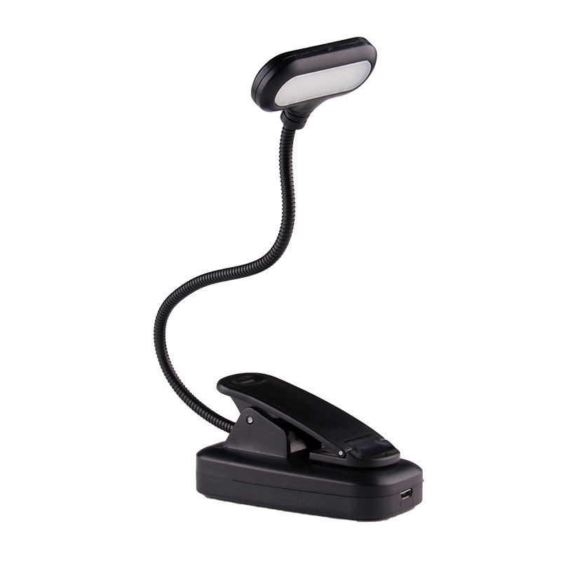 Led läslampa med klämma – uppladdningsbar boklampa med flexibel arm
