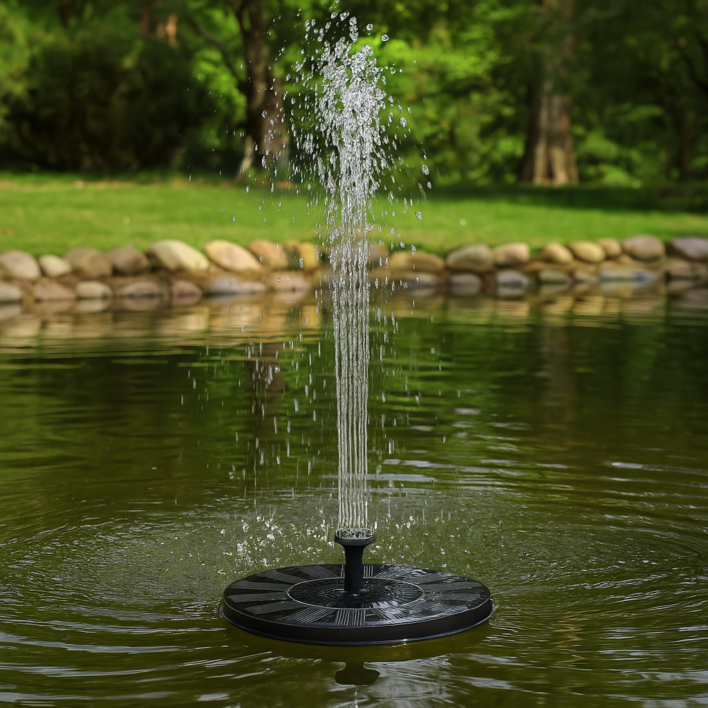 Solfontene 16 cm – flytende solcellefontene for dam og fuglebad - bilde 9