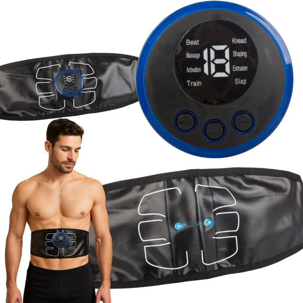 Ems treningsbelte for magemuskler med muskelstimulator og 8 programmer