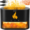 Aromadiffuser & Luftfuktare med Saltstenar – 250 ml LED Fireplace Effekt med Timer