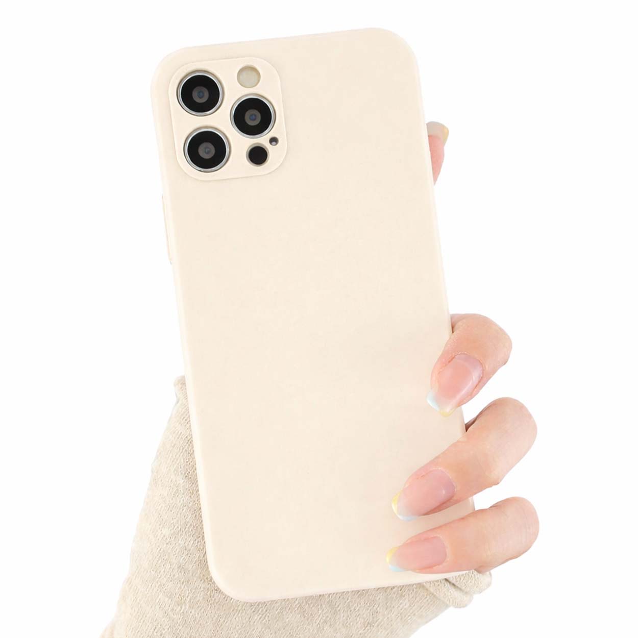 Iphone 12 mini mobilskal med linsskydd tpu beige