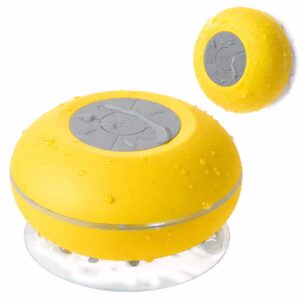 Vanntett dusjhøyttaler - Bluetooth-høyttaler med sugekopp gul