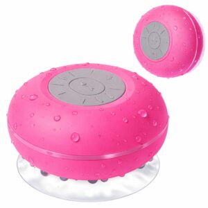 Vattentät Duschhögtalare - Bluetooth Högtalare med Sugkopp Rosa