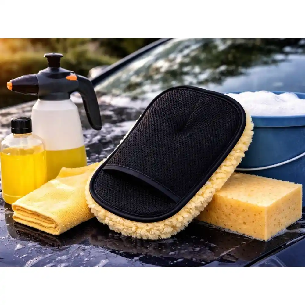 Mikrofiber vaskehanske til bil – skånsom bilvask og detailing for lakk, felger og glass - bilde 5
