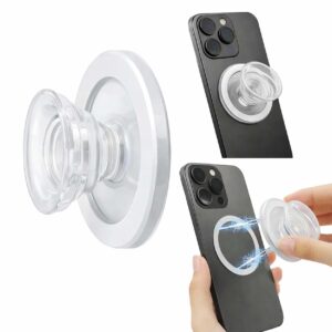 Magnetisk knapp for mobiltelefon – MagSafe-kompatibel mobilholder med sterk N52-magnet gjennomsiktig