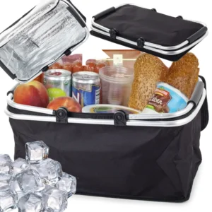 Hopfällbar Picknickkorg med Kylfunktion – Isolerad Kylväska 48 cm