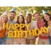 Happy birthday ballong girlang guld – foliebokstäver 13 delar dekoration