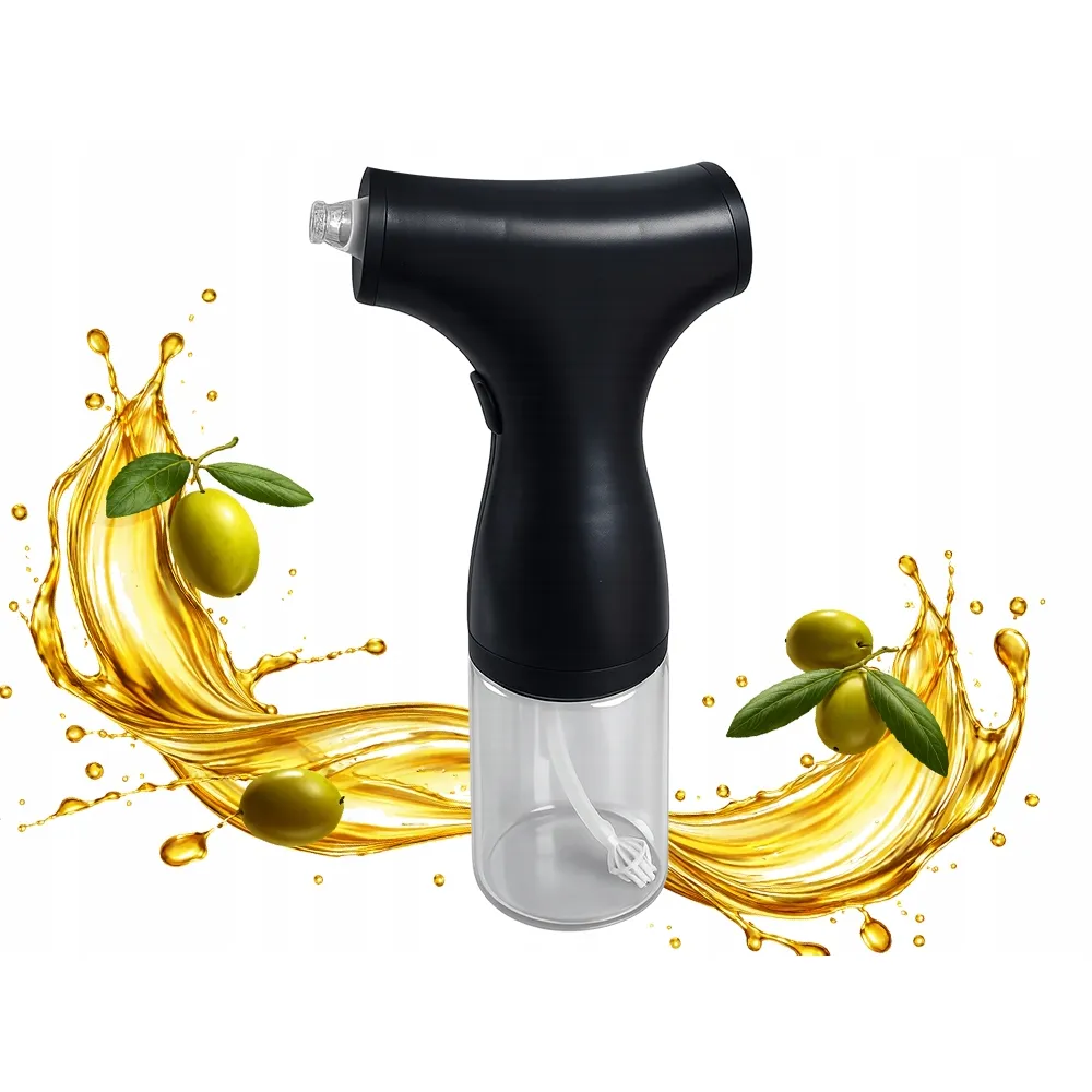 Elektrisk oljesprayflaska 200 ml i glas – uppladdningsbar sprayer för olja, vinäger och dressing svart - bilde 5