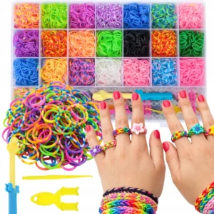 Armbandstillverkningsset XXL med 6800 gummiband i 22 färger – DIY-kit för smycken och pyssel