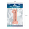 Folieballong siffra 1 roséguld 70 cm