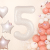 Folieballong tall 5 krem beige 100 cm