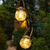 Solcellelykt i glass 4-pakning – hengende led-lamper med varmhvitt lys