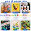 Akrylpenner 80-pakning stort fargesett – komplett markørsett for diy, stein, glass og tre