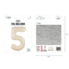 Folieballong tall 5 krem beige 100 cm