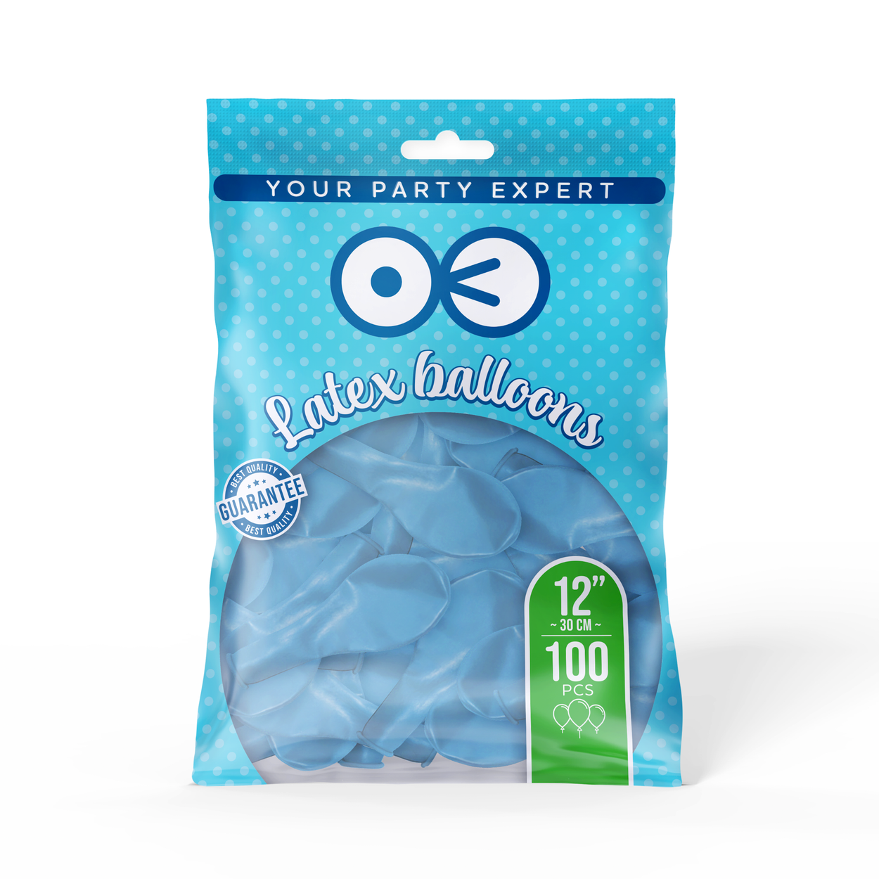 Pastellballonger ljusblå 30 cm 12 tum – 100-pack - bild 2