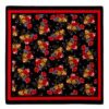 Bandana med Blommor 55 cm – Svart & Röd Huvudduk Scarf i Bomull