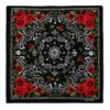 Bandana med Rosor 55 cm – Svart Paisley Huvudduk Scarf i Bomull