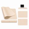 Beige skrivbordsunderlägg deskmat 60x30 cm pu-läder