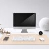 Beige skrivbordsunderlägg deskmat 60x30 cm pu-läder