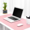 Rosa skrivebordsunderlag deskmat 60x30 cm pu-lær
