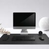 Svart skrivbordsunderlägg deskmat 90x40 cm pu-läder