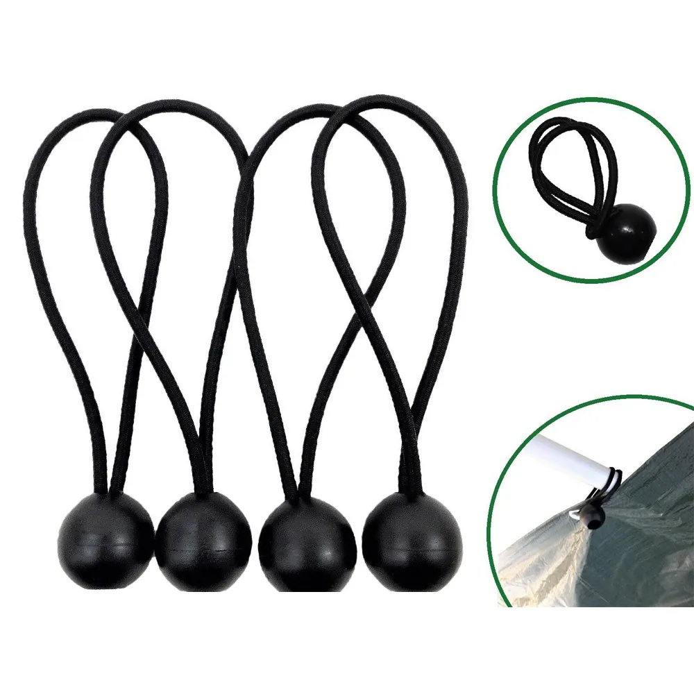 10-pack presenningsfäste med kula – elastiska gummiband för presenning & tält - bild 7