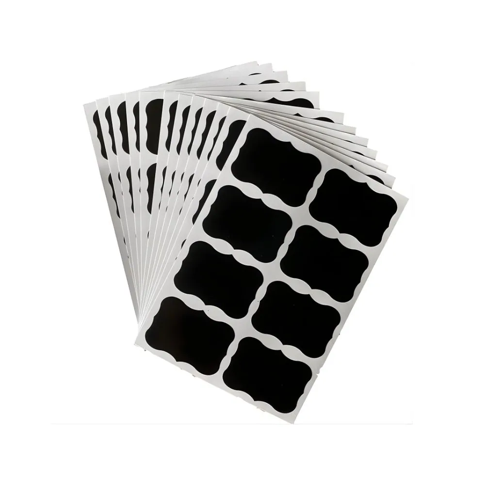 Etiketter för kryddburkar 192-pack – självhäftande svarta labels + vit kritpenna - bild 5