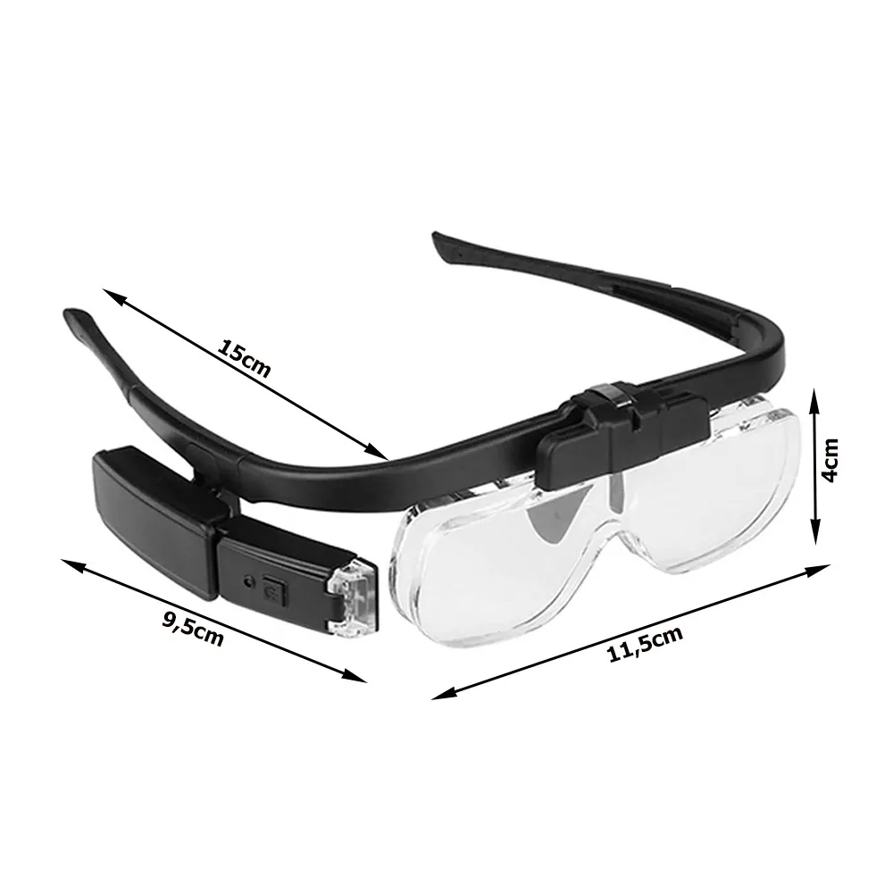 Förstoringsglas med pannband & led – 1. 5x–4. 5x med utbytbara linser - bild 4