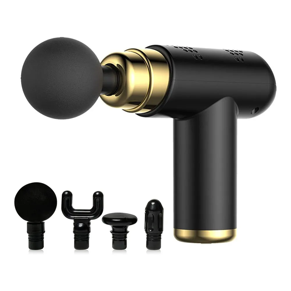 Mini massagepistol – kompakt och kraftfull muskelmassager med 6 hastigheter, 4 massagehuvuden och usb-c-laddning - bild 3