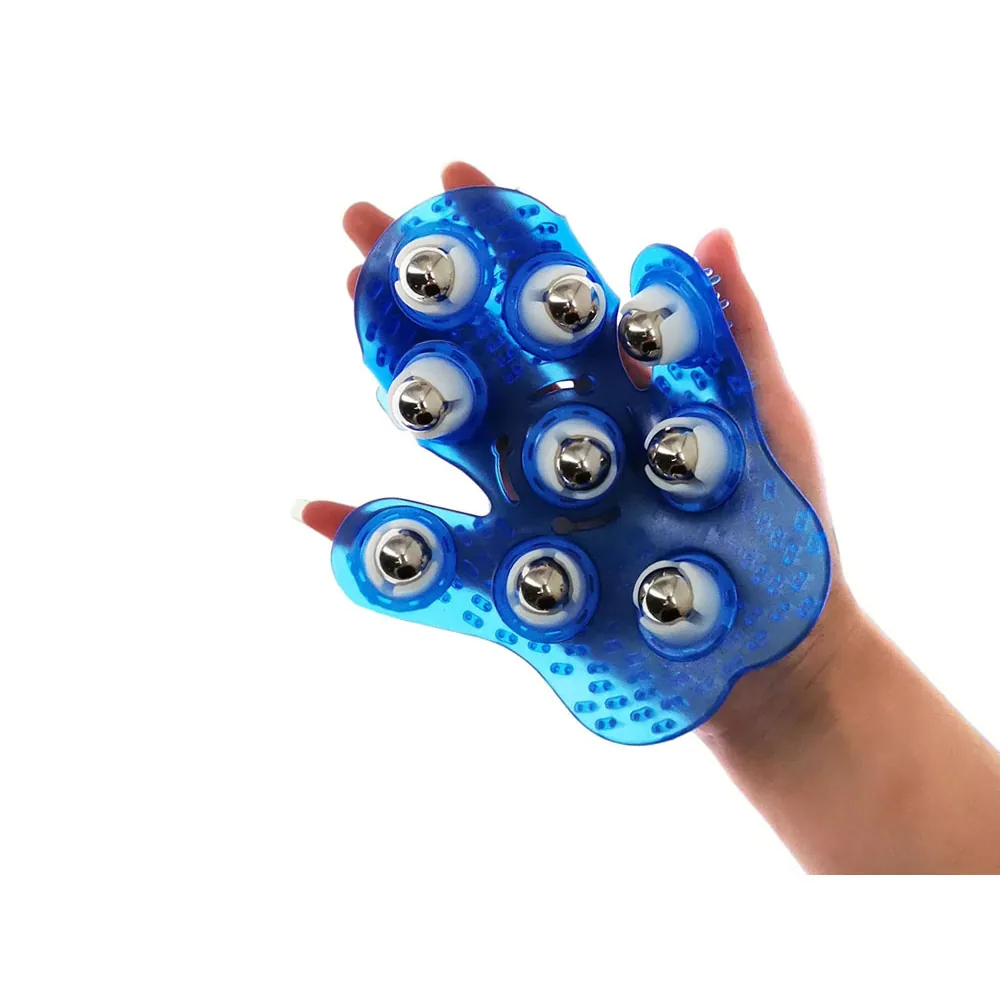 Multifunktionell massagehandske med 9 roterande kulor för nacke och celluliter - bild 3