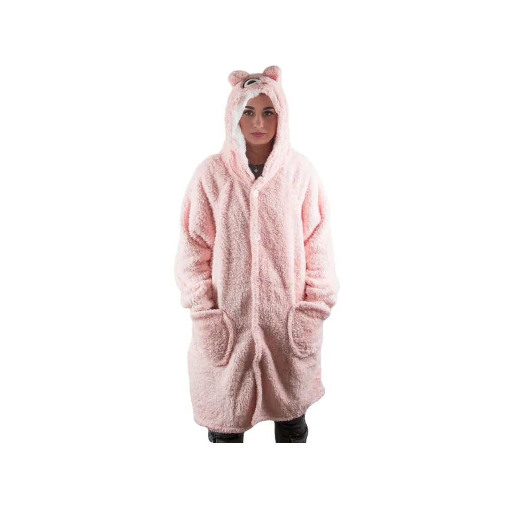 Oversize alien snuggie med luva | mysig filt med ärmar rosa - bild 6